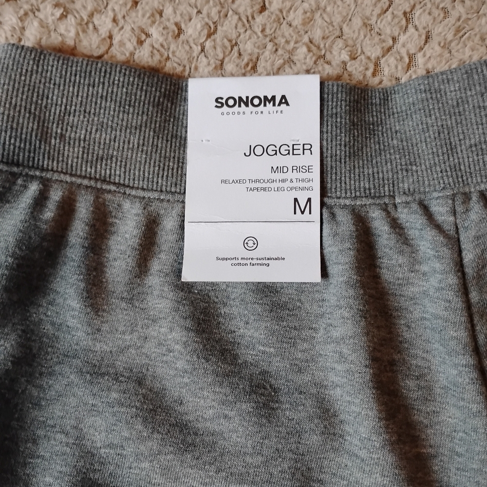 NWT Sonoma Goods for Life Mid-Rise Jogger Pants Heather Gray